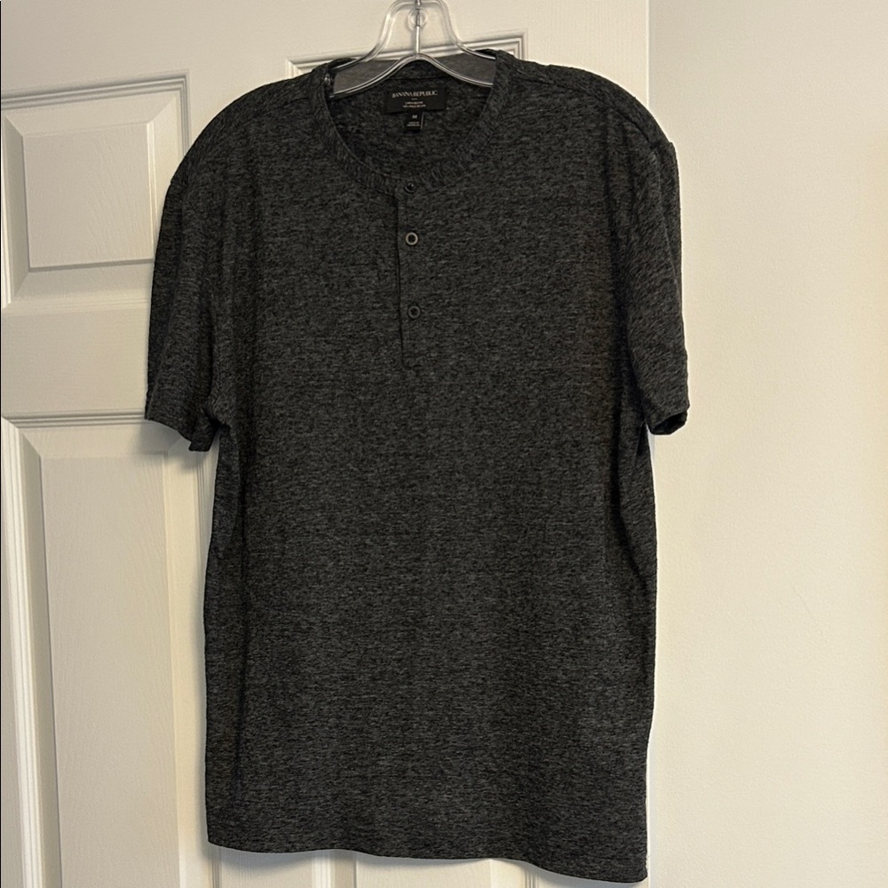 Banana Republic Charcoal Short Sleeve Henley